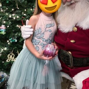 Charming Kids Dance Costume with Pink and Blue Details